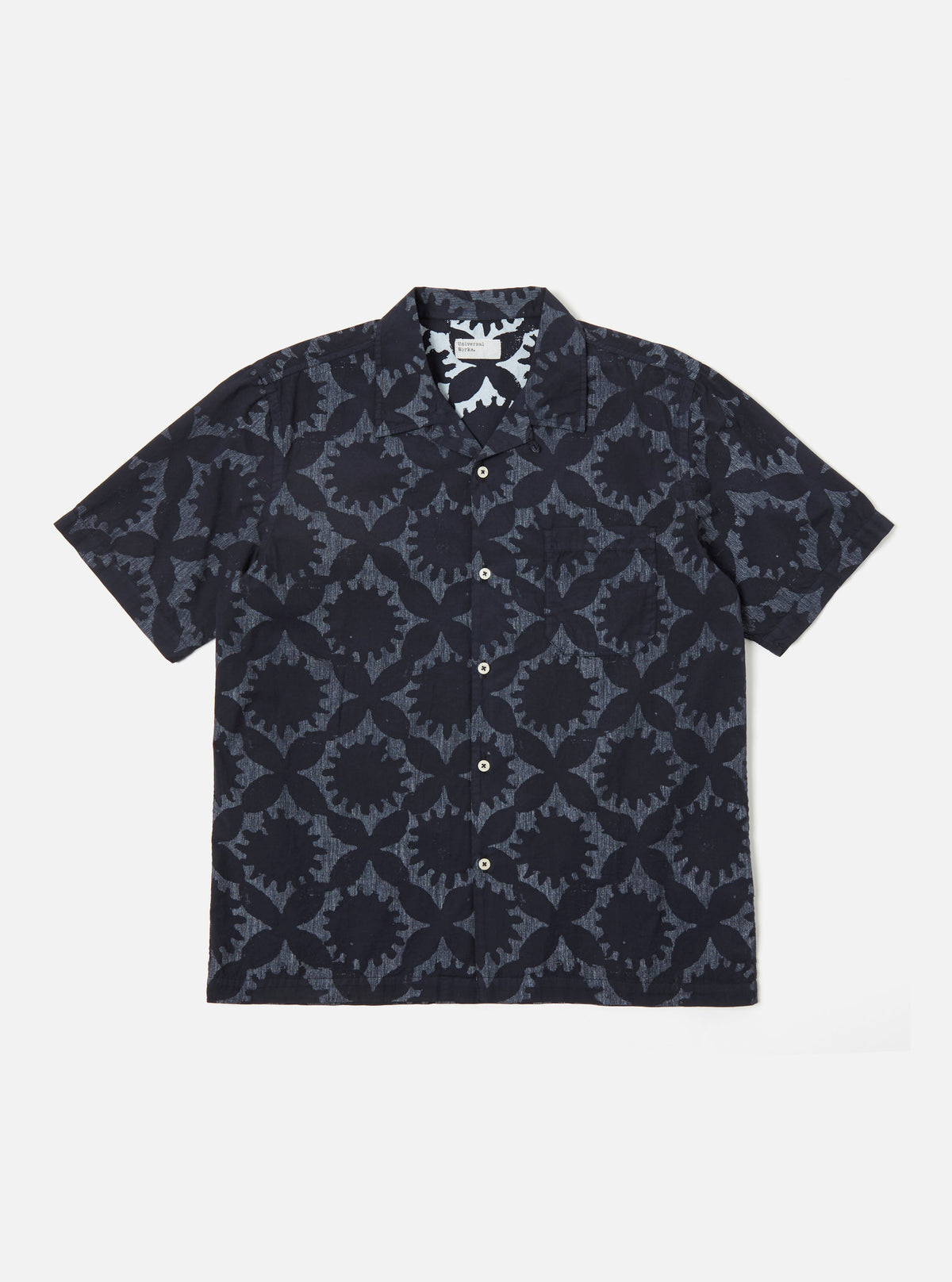 Universal Works Road Shirt in Navy Sun Print