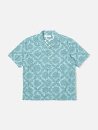 Universal Works Road Shirt in Sea Blue Sun Print