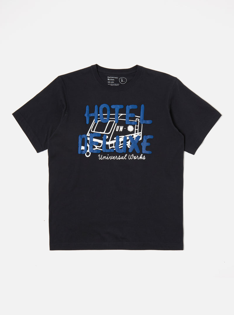 Universal Works Print Tee in 'Hotel Deluxe' Single Jersey