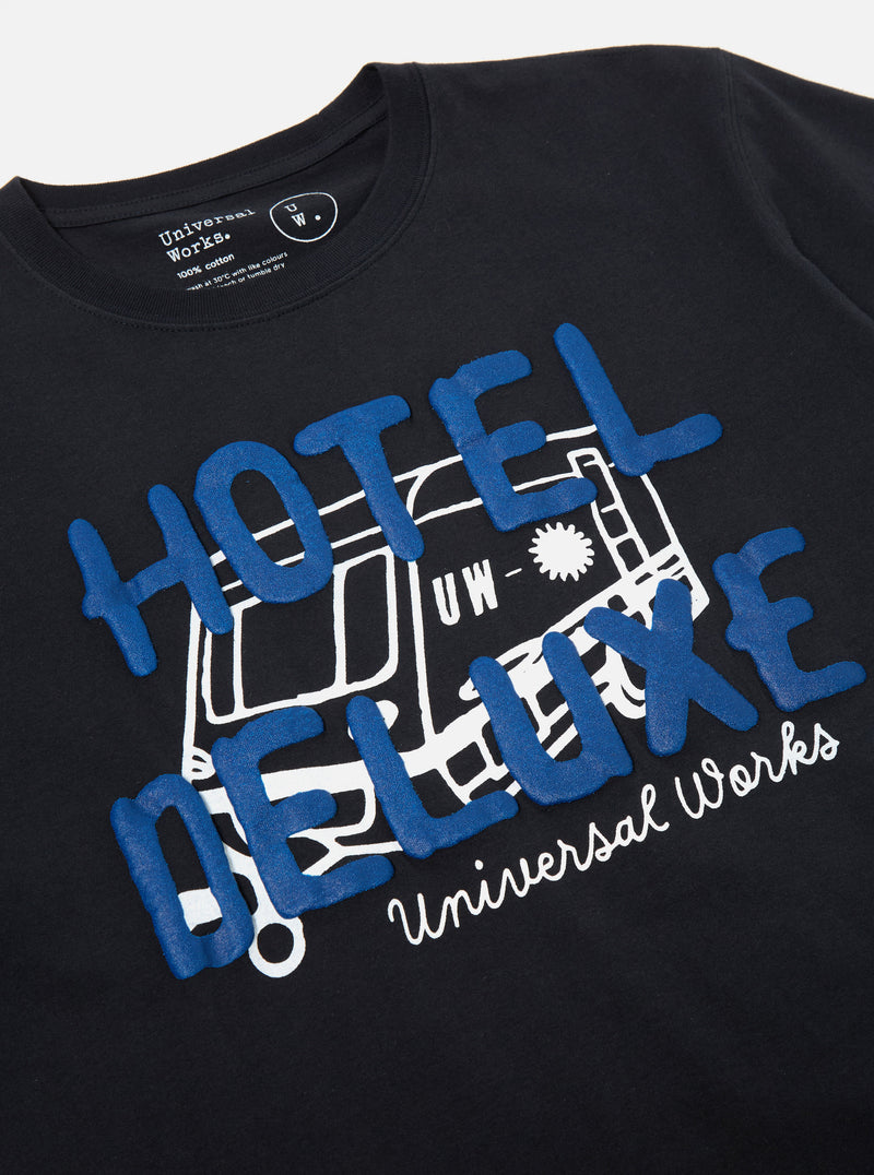Universal Works Print Tee in 'Hotel Deluxe' Single Jersey