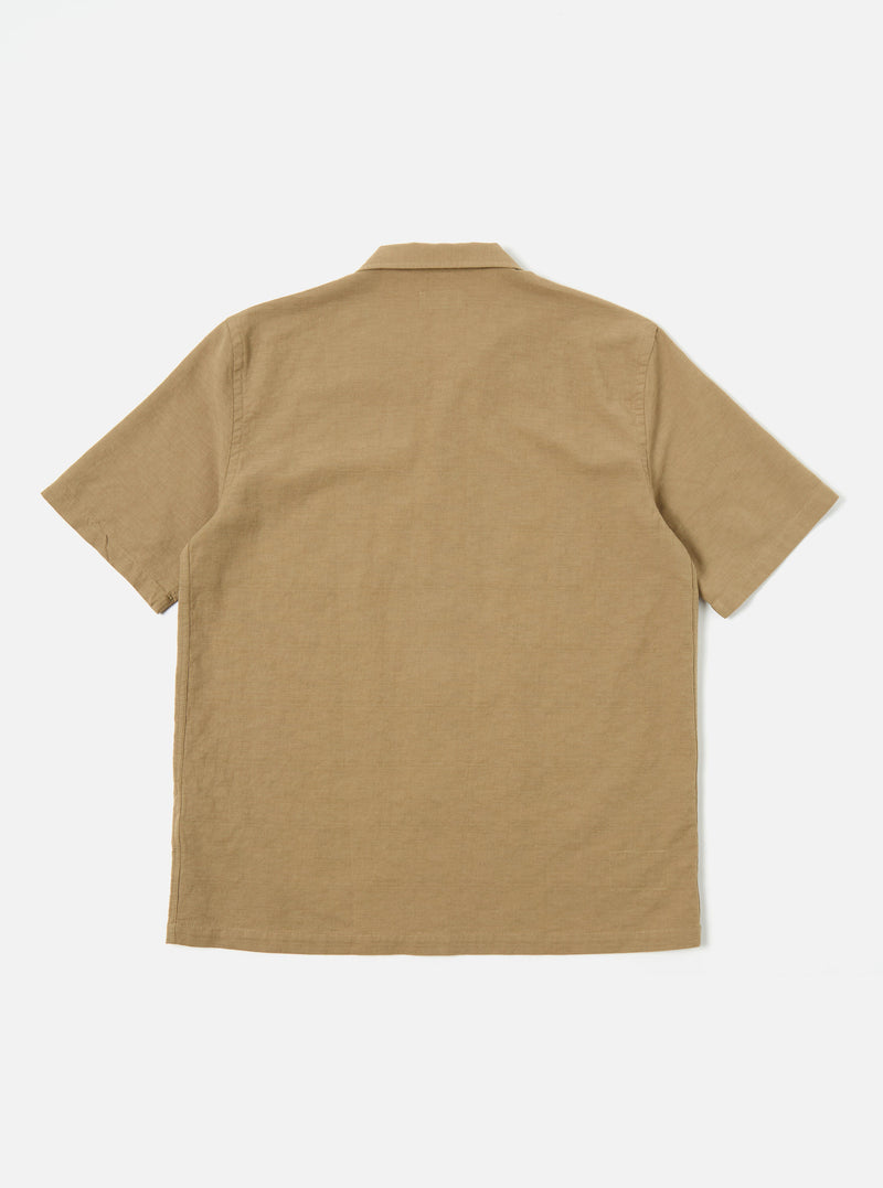 Universal Works Road Shirt in Olive Kamura Cotton