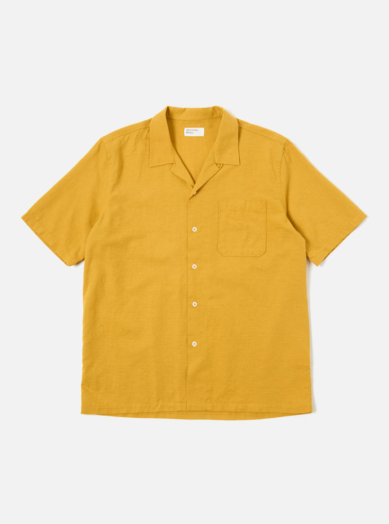 Universal Works Road Shirt in Mustard Kamura Cotton