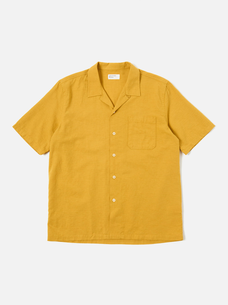Universal Works Road Shirt in Mustard Kamura Cotton
