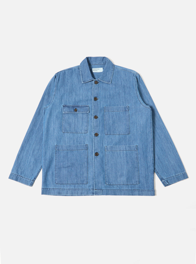 Universal Works Dockside Jacket in Indigo 9oz Recycled Denim