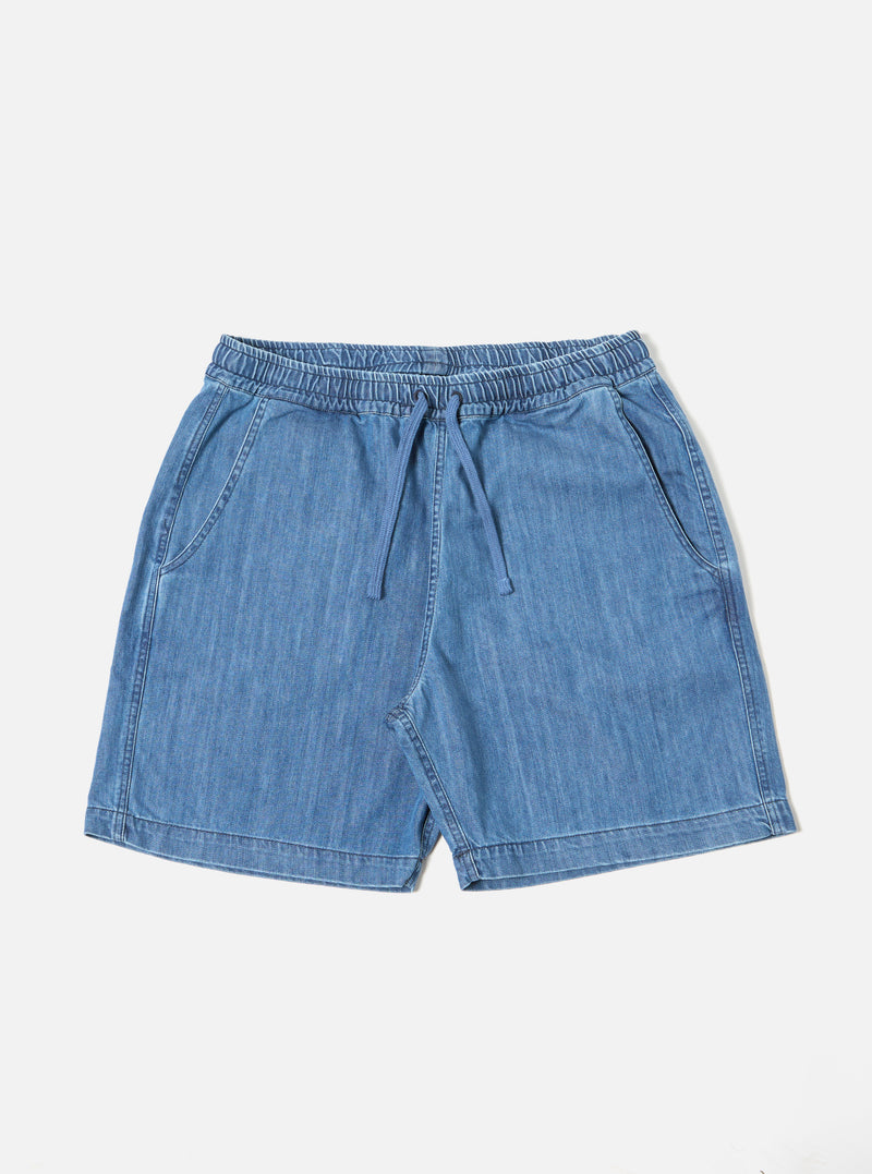 Universal Works Beach Short in Indigo 9oz Organic Denim