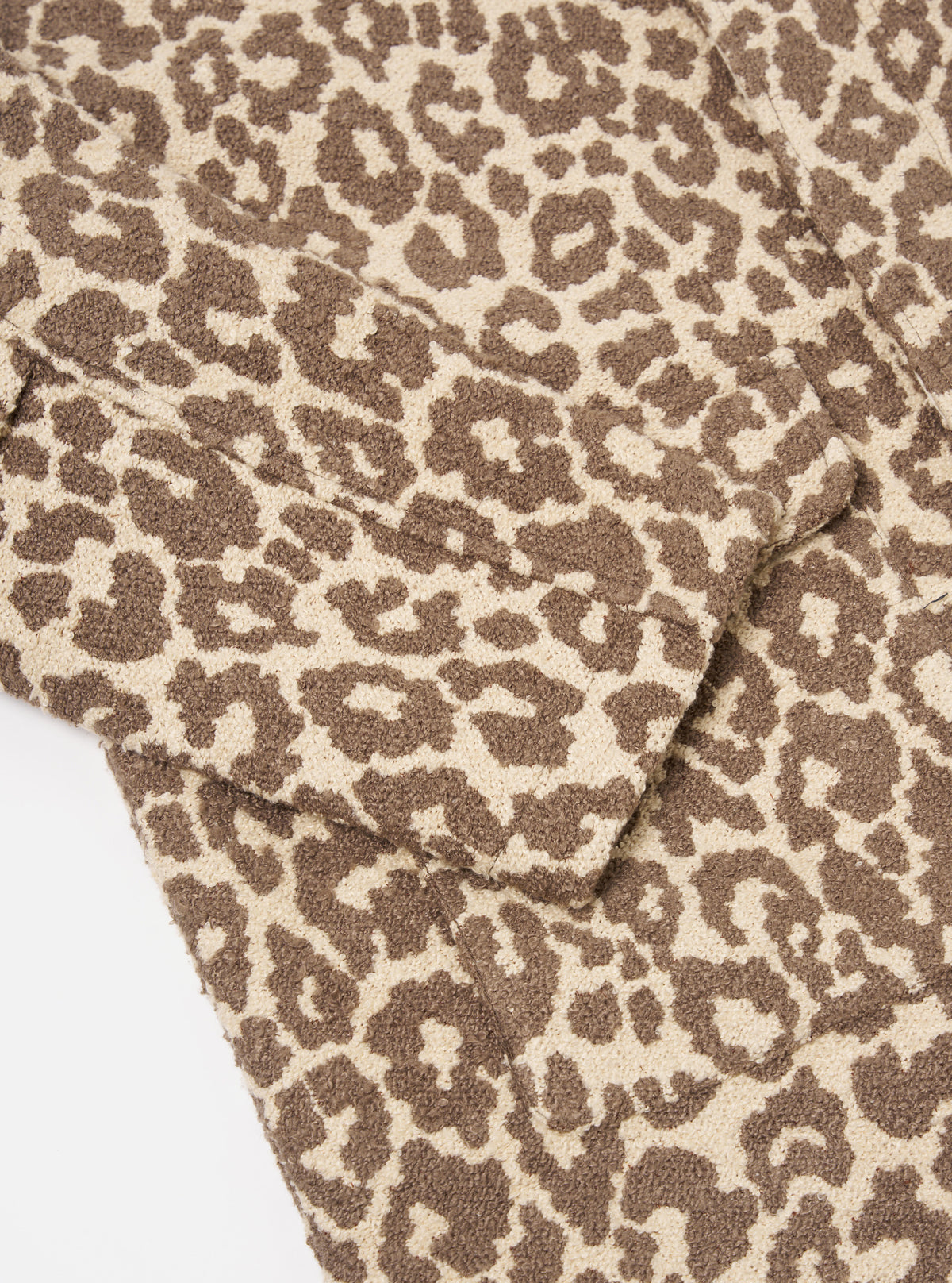 Universal Works Account Coat in Natural Crazy Leopard