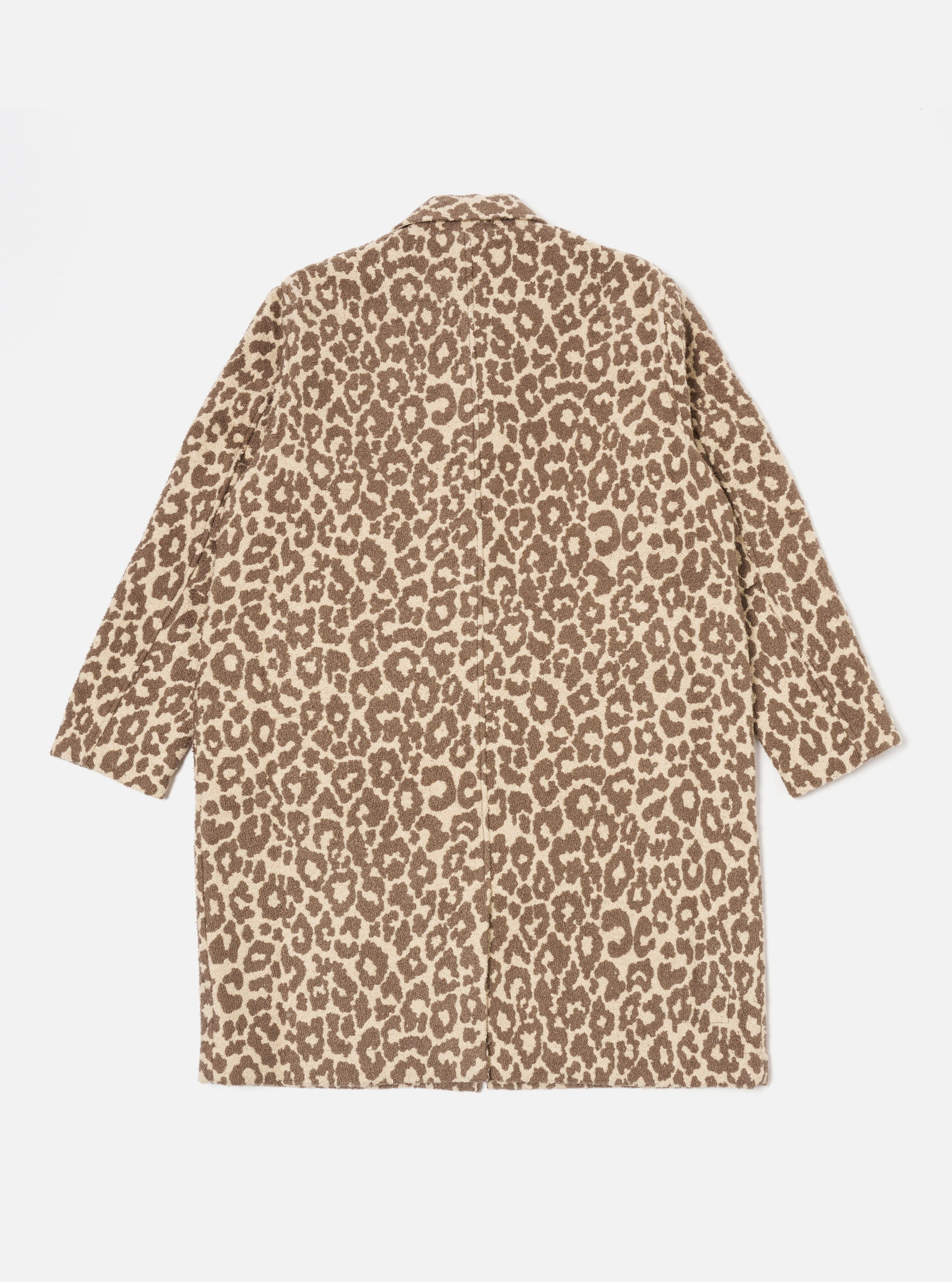 Universal Works Account Coat in Natural Crazy Leopard