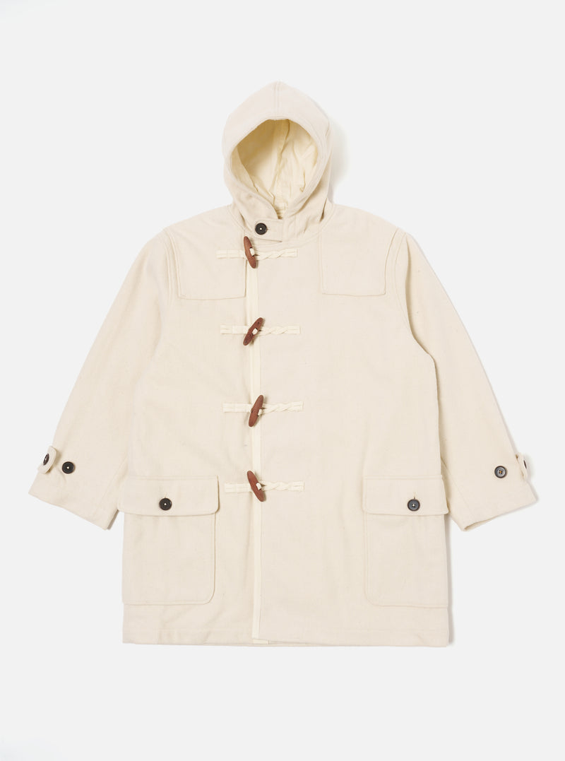 Universal Works Military Duffle Coat in Ecru Marl Mowbray