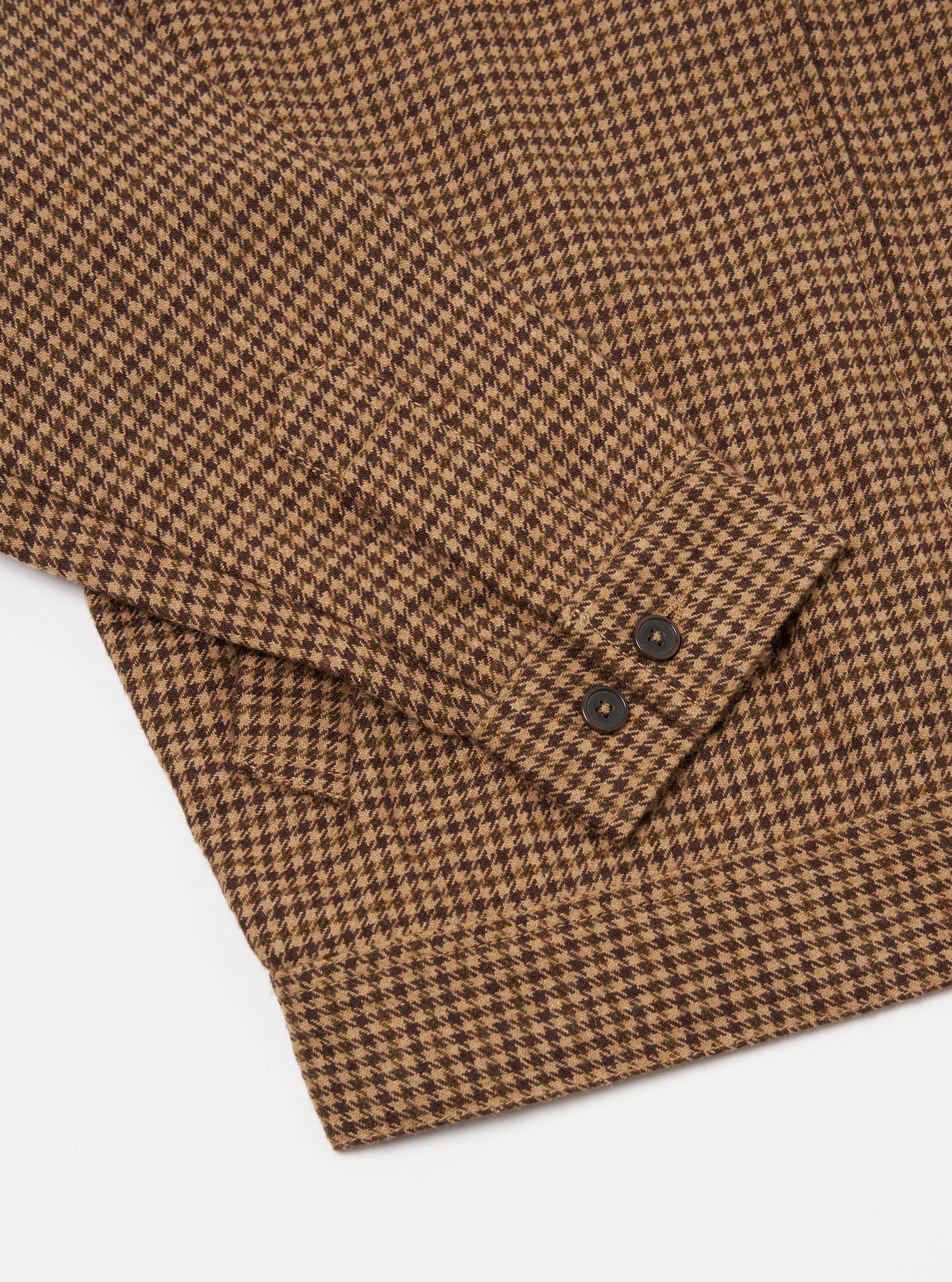 Universal Works Rose Bowl Jacket in Sand Houndstooth Tweed