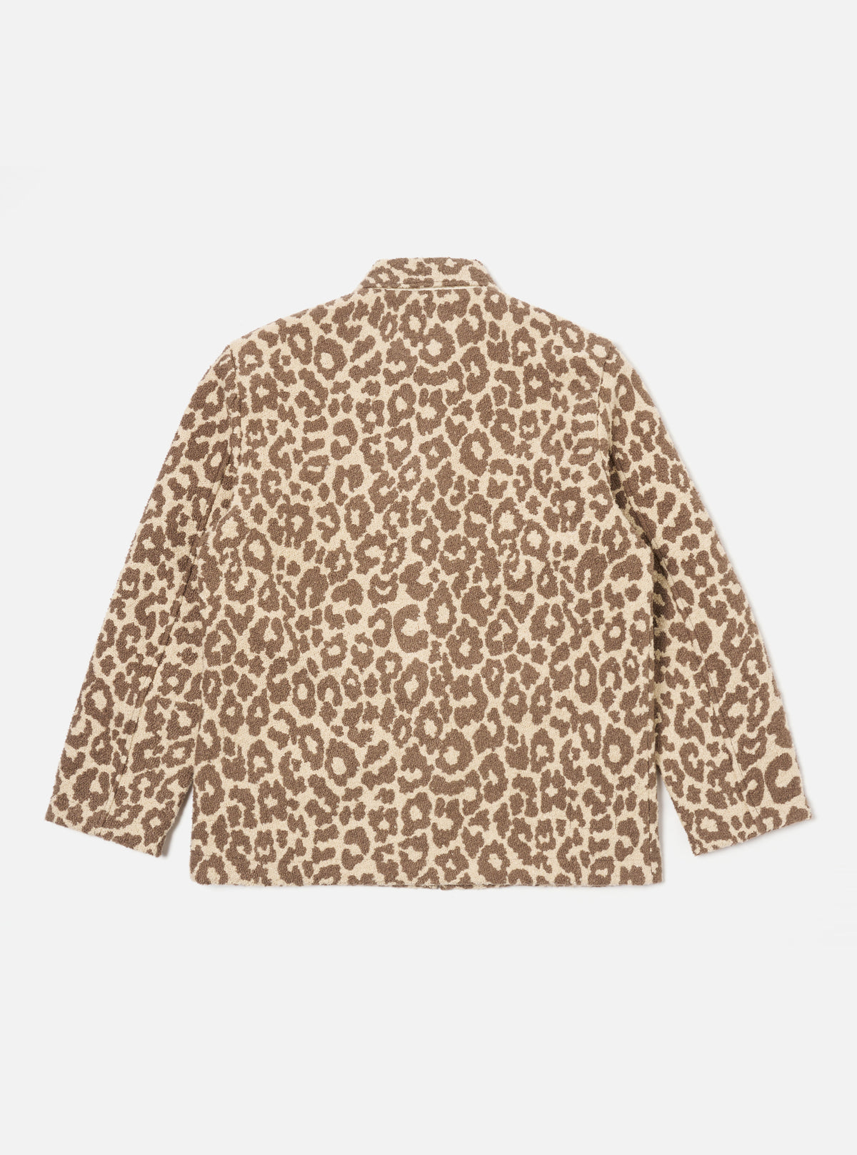 Universal Works Simple Bakers Jacket in Natural Crazy Leopard