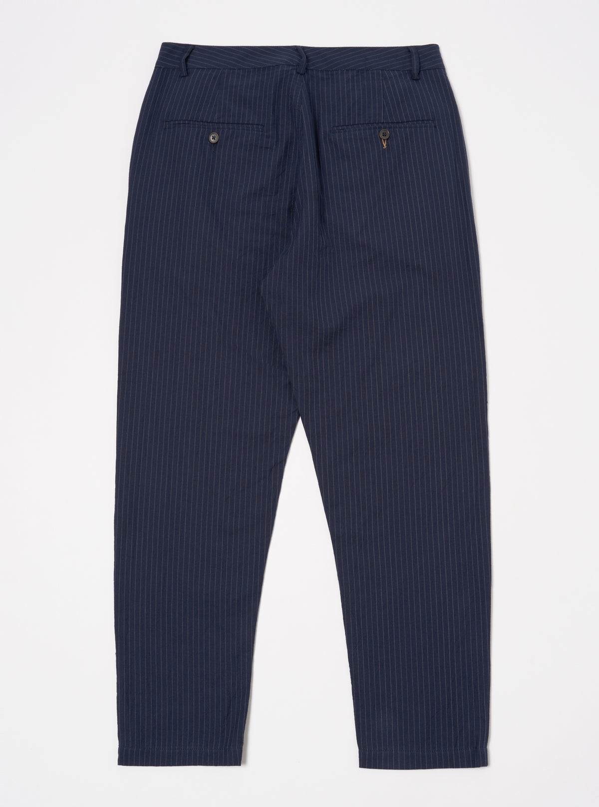 Universal Works Military Chino in Navy Cotton Pinstripe