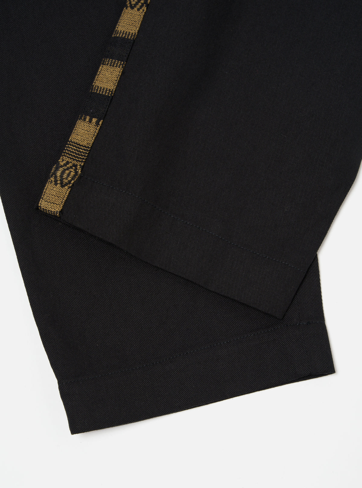 Universal Works Oxford Pant in Black Works Twill/Blanket Stripe