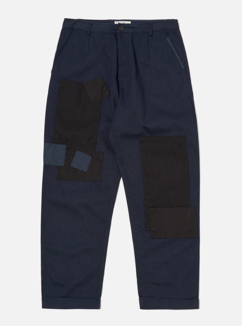 Universal Works Patched Super Chino in Navy Works Twill Mix