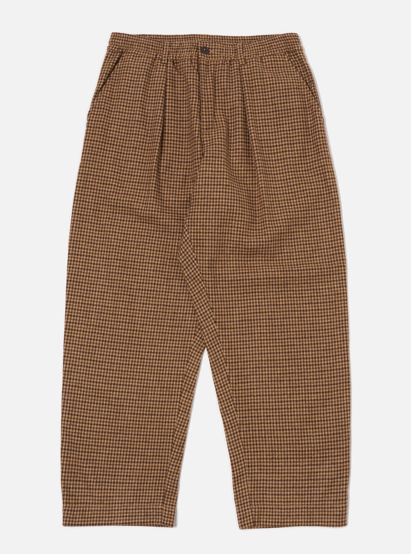 Universal Works Oxford Pant in Sand Houndstooth Tweed