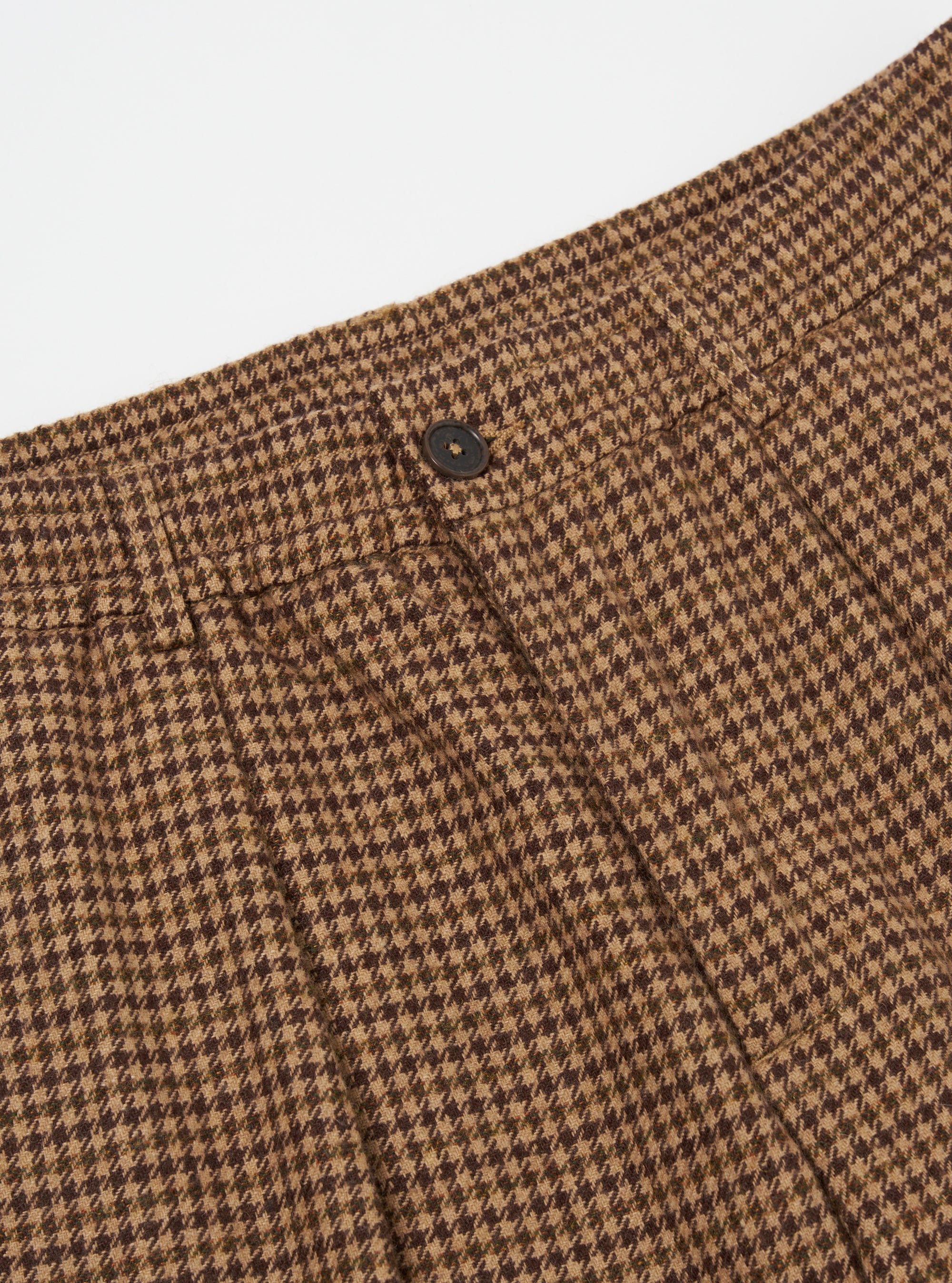 Universal Works Oxford Pant in Sand Houndstooth Tweed