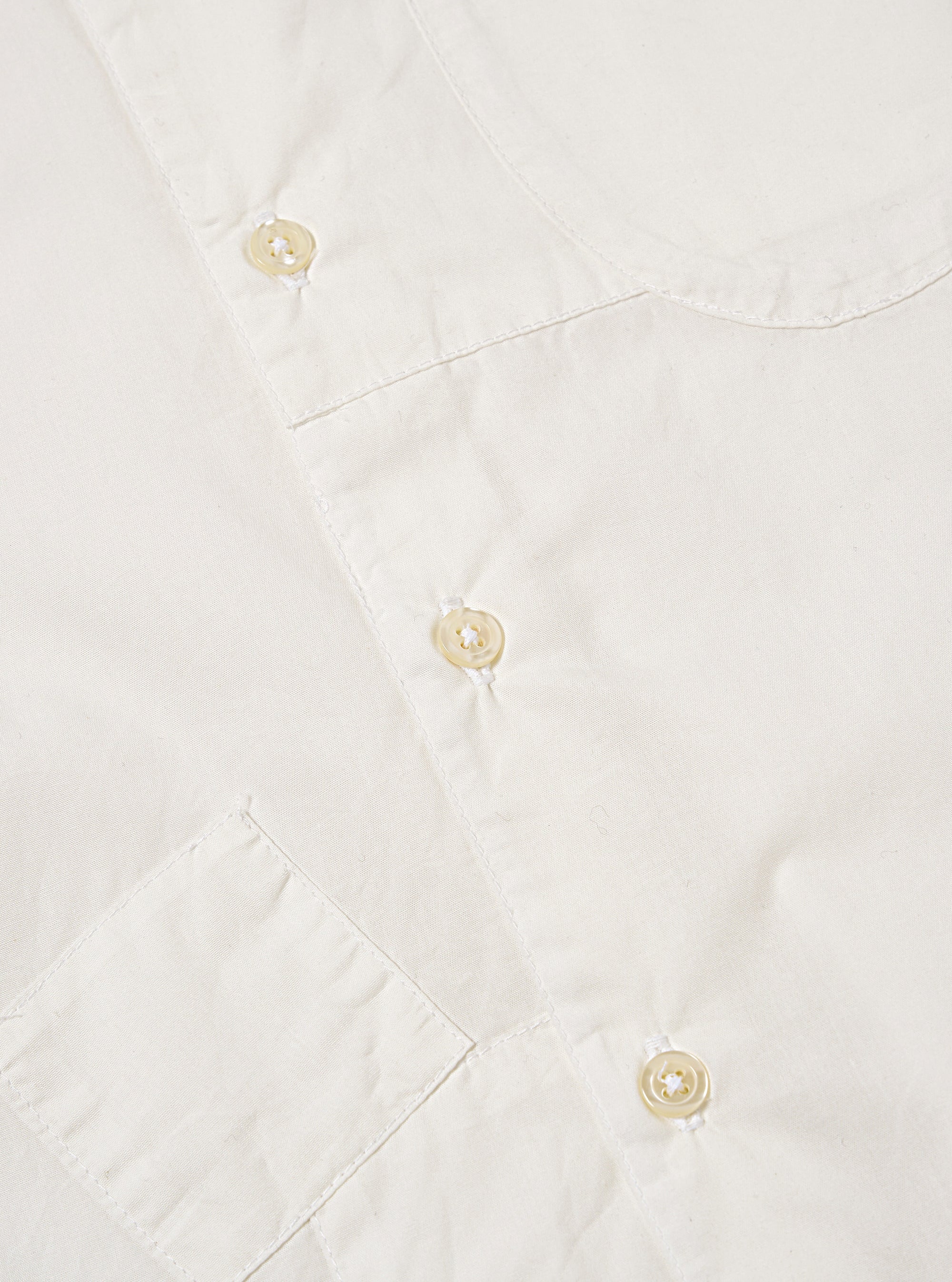 Universal Works Patched Lazy Day Shirt in White Poplin