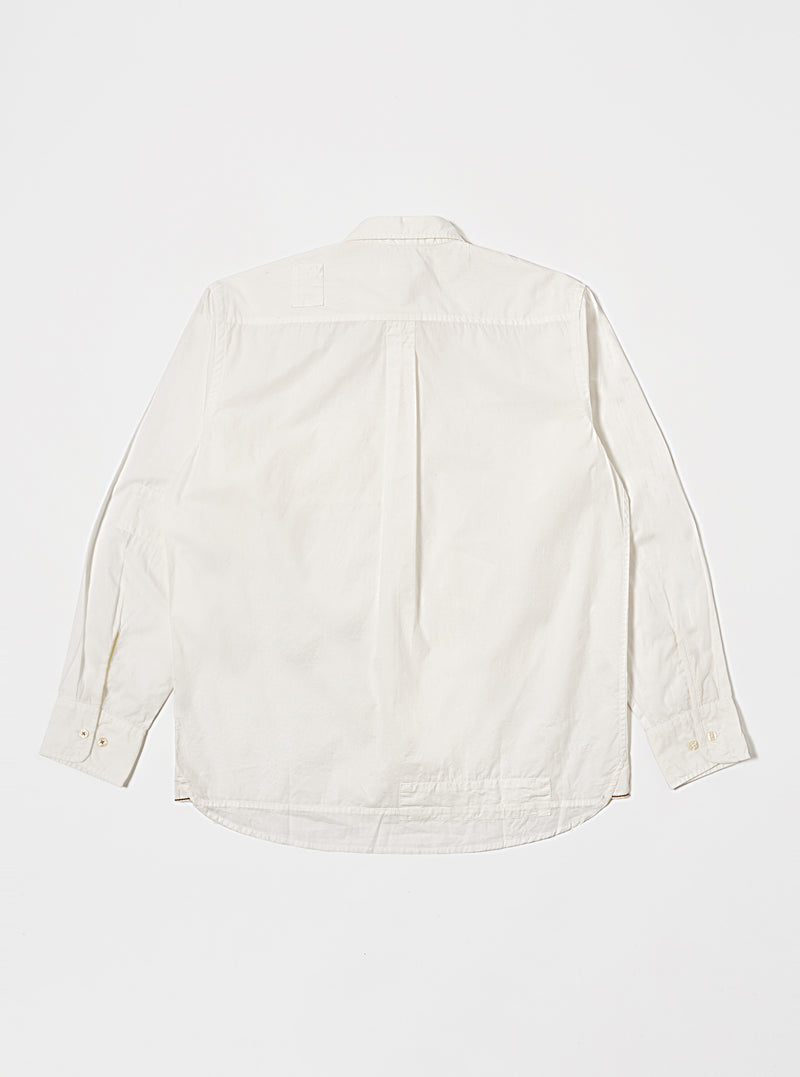 Universal Works Patched Lazy Day Shirt in White Poplin