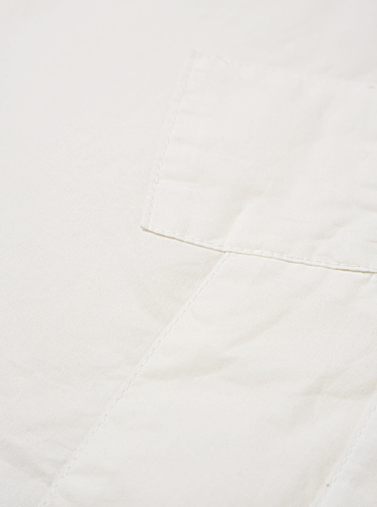 Universal Works Patched Lazy Day Shirt in White Poplin