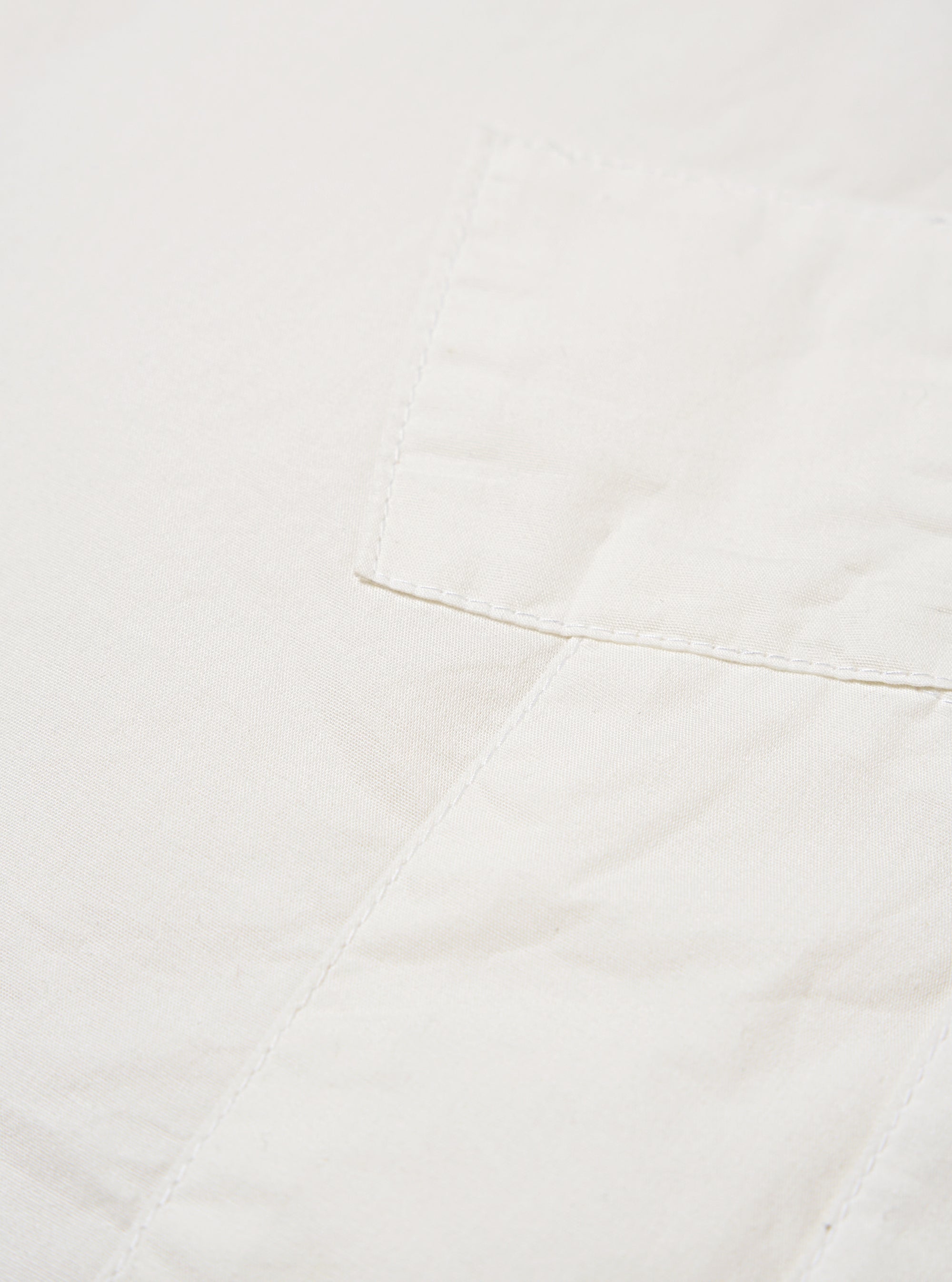 Universal Works Patched Lazy Day Shirt in White Poplin