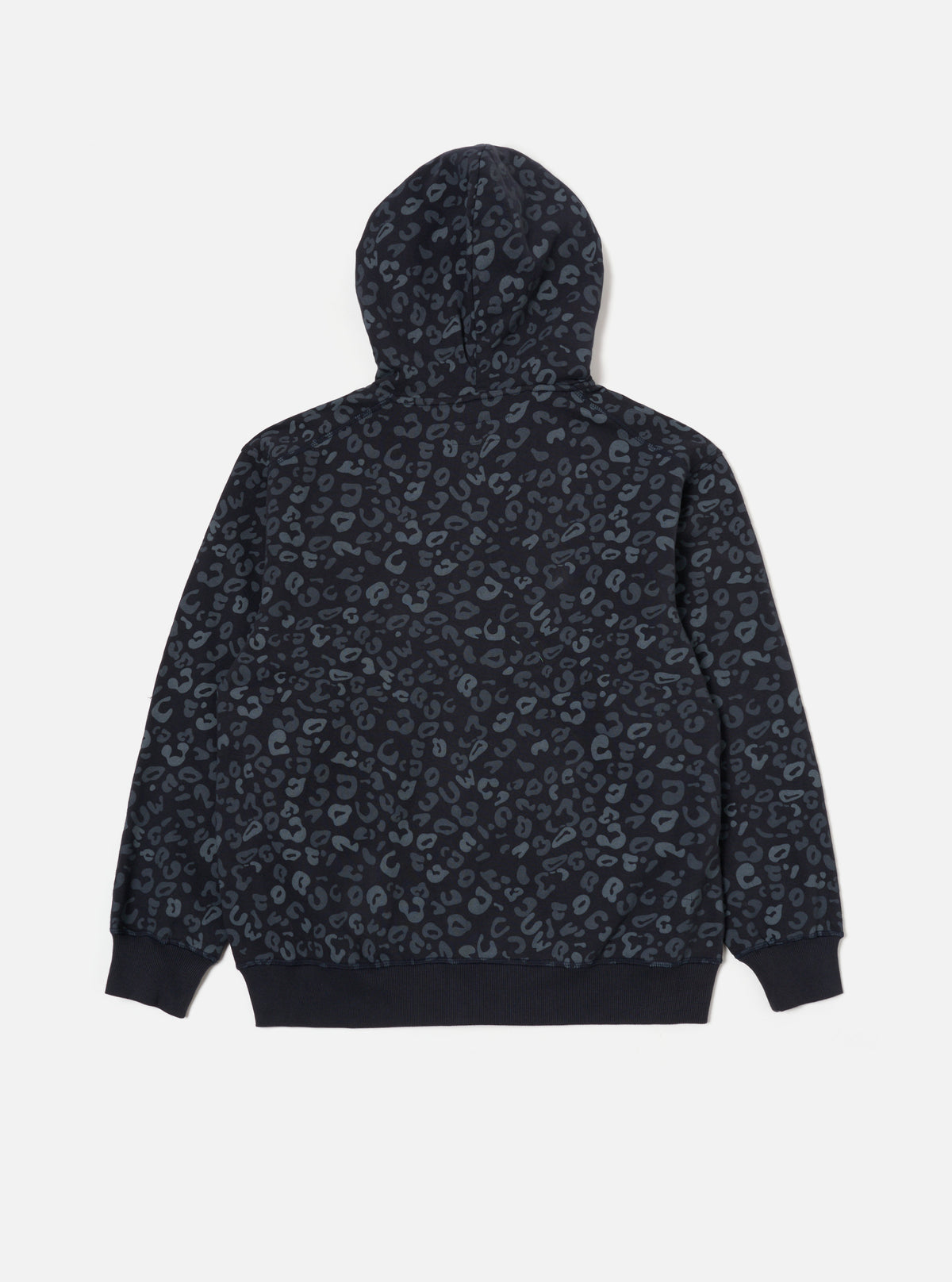 Universal Works New York Hoody in Navy Leopard Brush Back