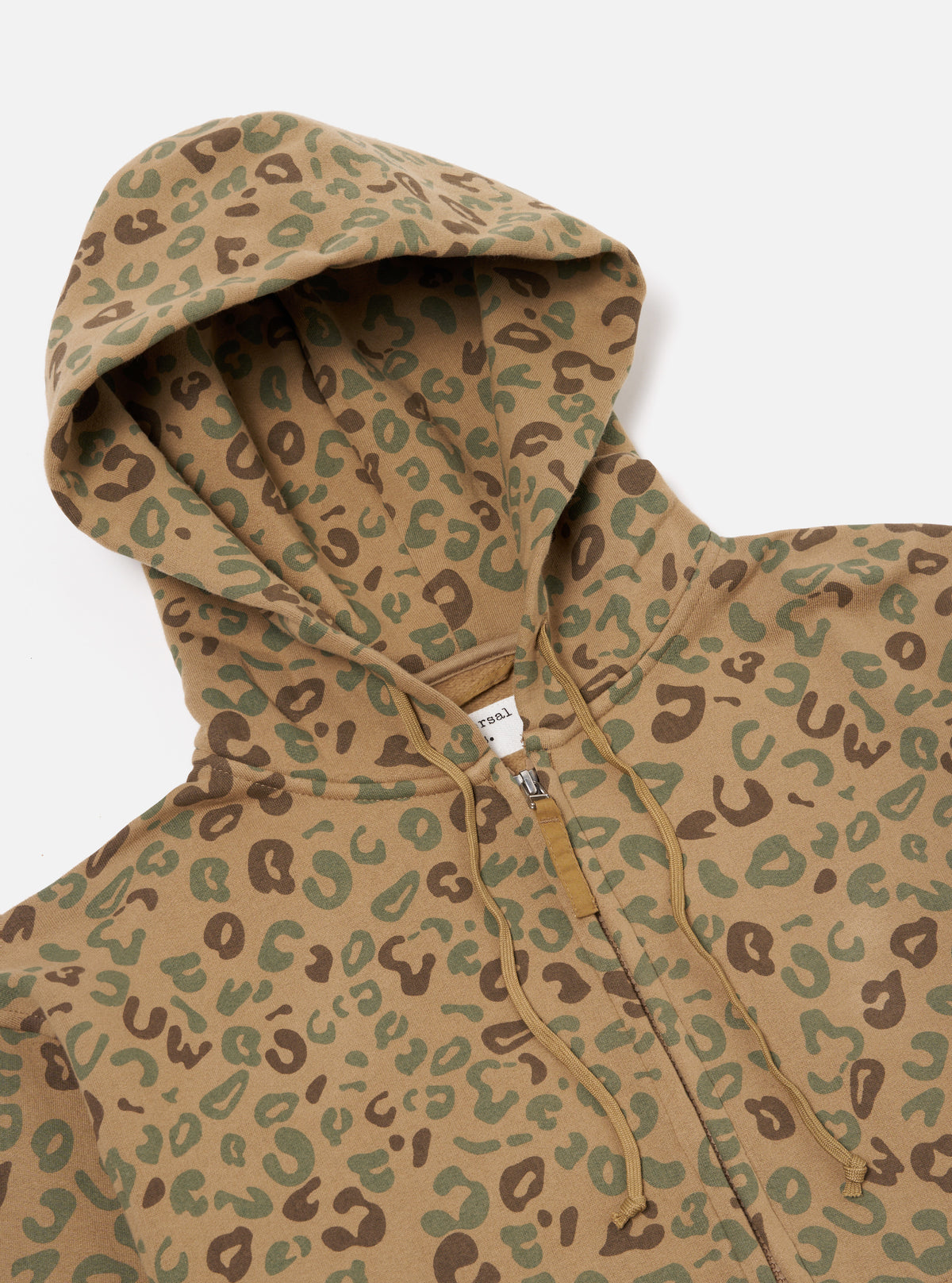 Universal Works New York Hoody in Sand Leopard Brush Back