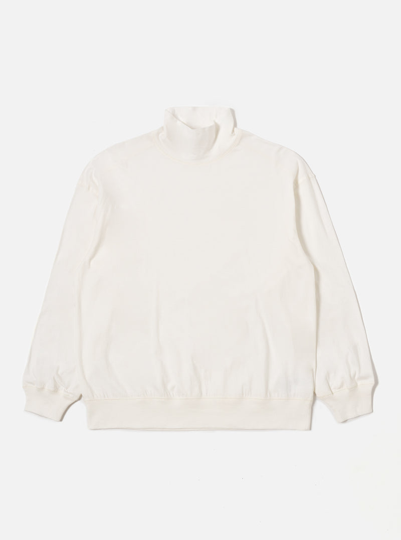 Universal Works Funnel Neck Tee in Ecru Single Jersey