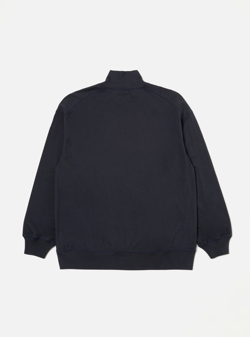 Universal Works Funnel Neck Tee in Navy Single Jersey