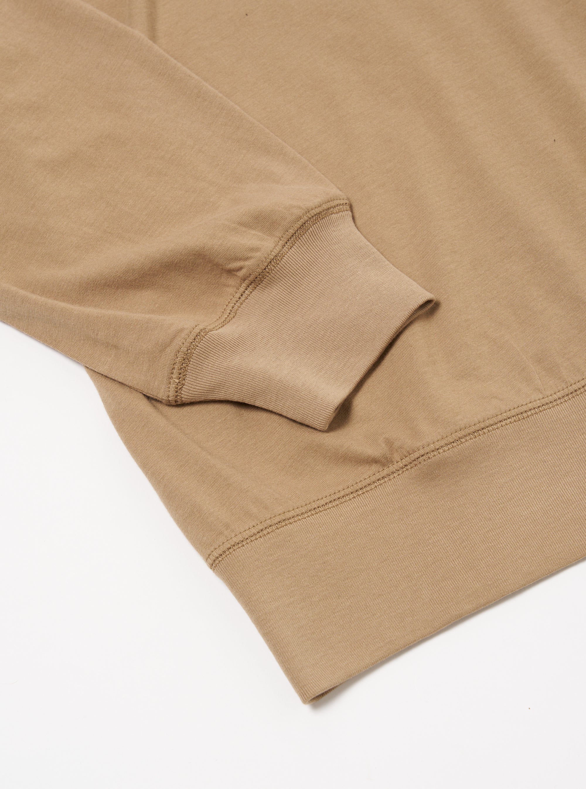 Universal Works Funnel Neck Tee in Sand Single Jersey