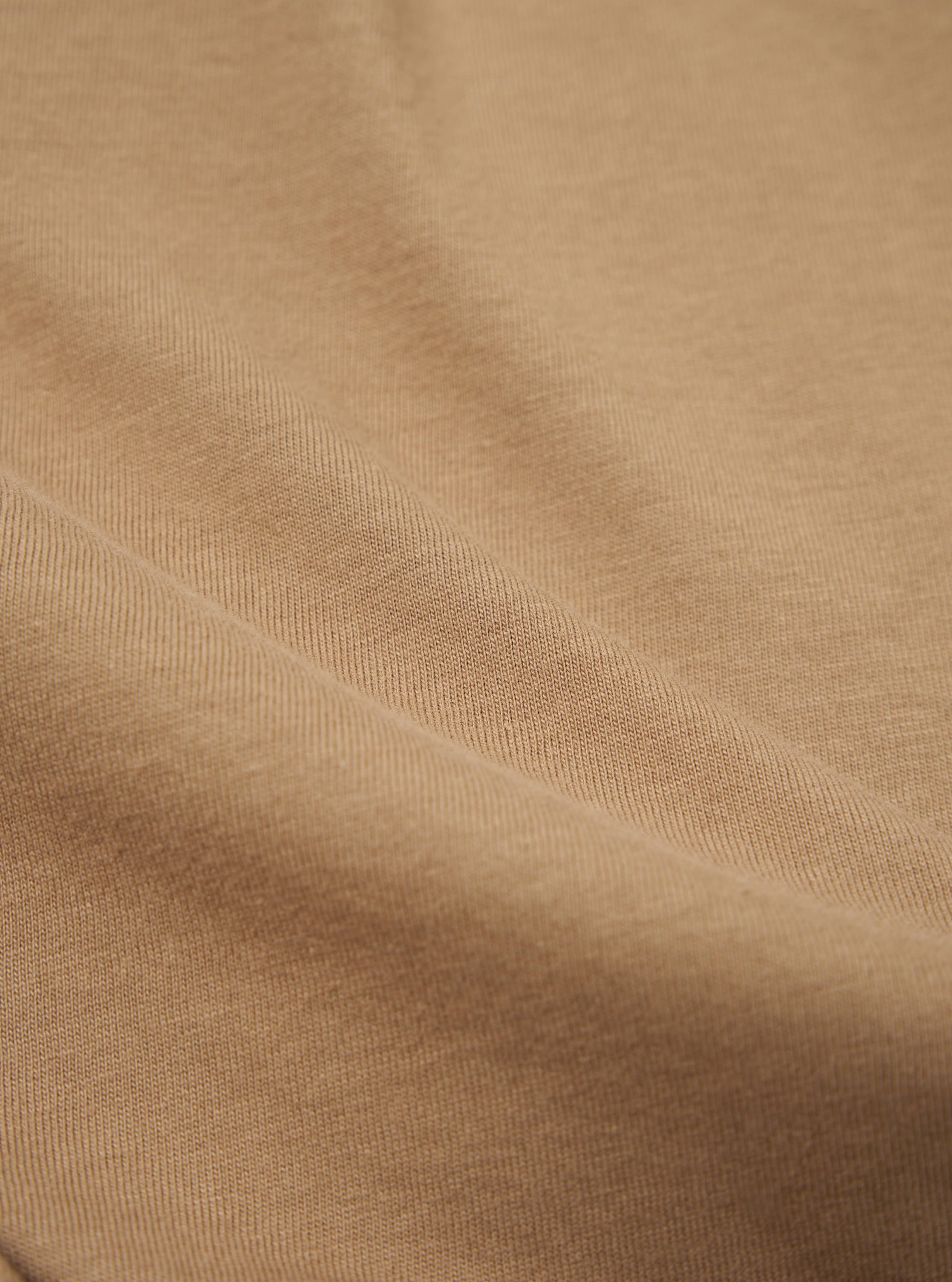 Universal Works Funnel Neck Tee in Sand Single Jersey