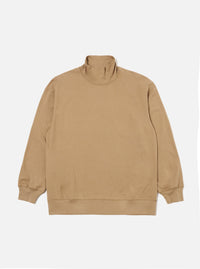 Universal Works Funnel Neck Tee in Sand Single Jersey