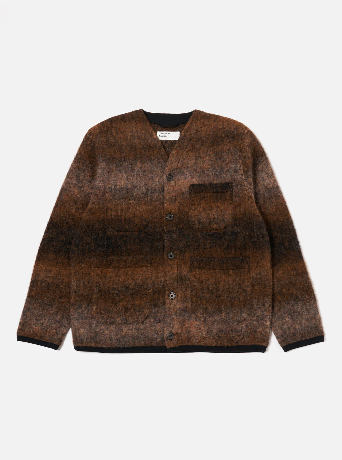 Universal Works Cardigan in Brown Ombre Fleece