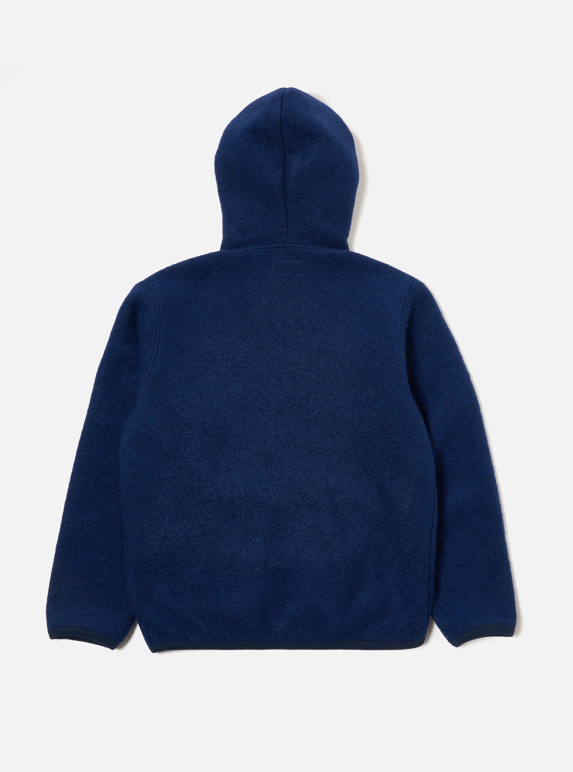 Universal Works Travel Hoodie in Indigo Wool Fleece