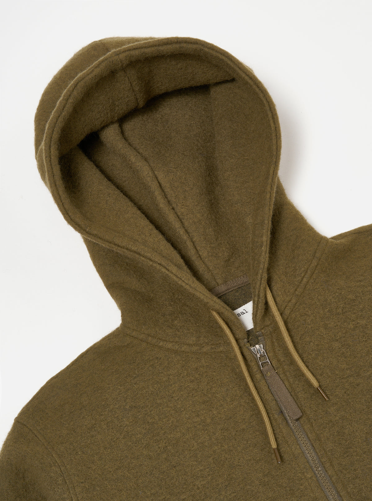 Universal Works Travel Hoodie in Lovat Wool Fleece