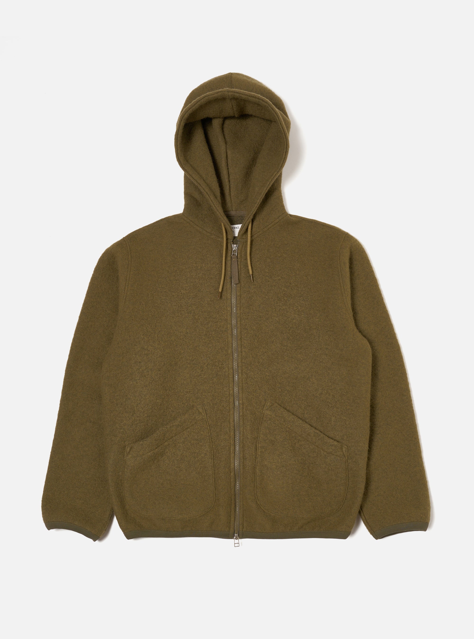 Universal Works Travel Hoodie in Lovat Wool Fleece