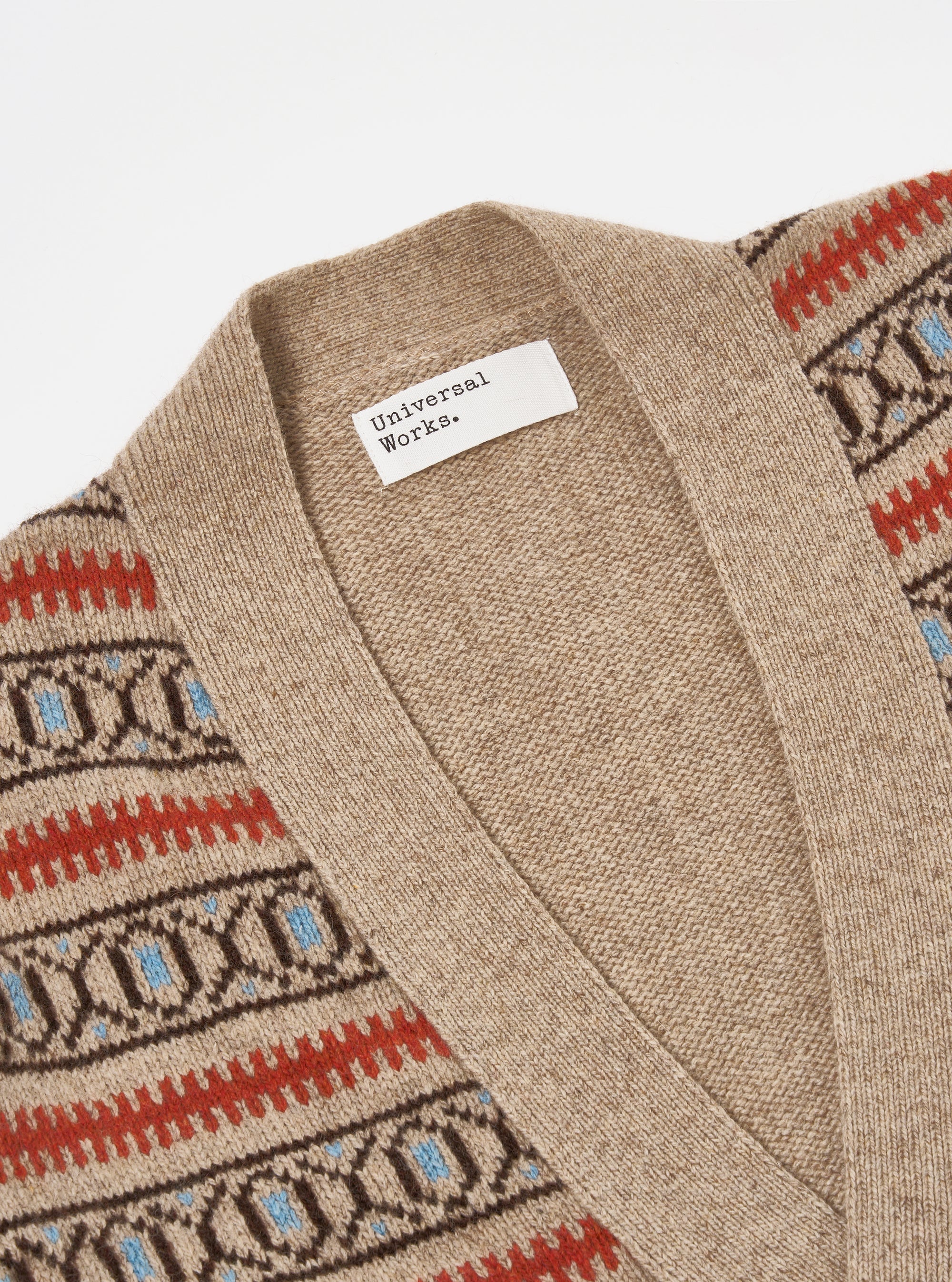 Universal Works Langdale Cardigan in Oatmeal Eco Wool