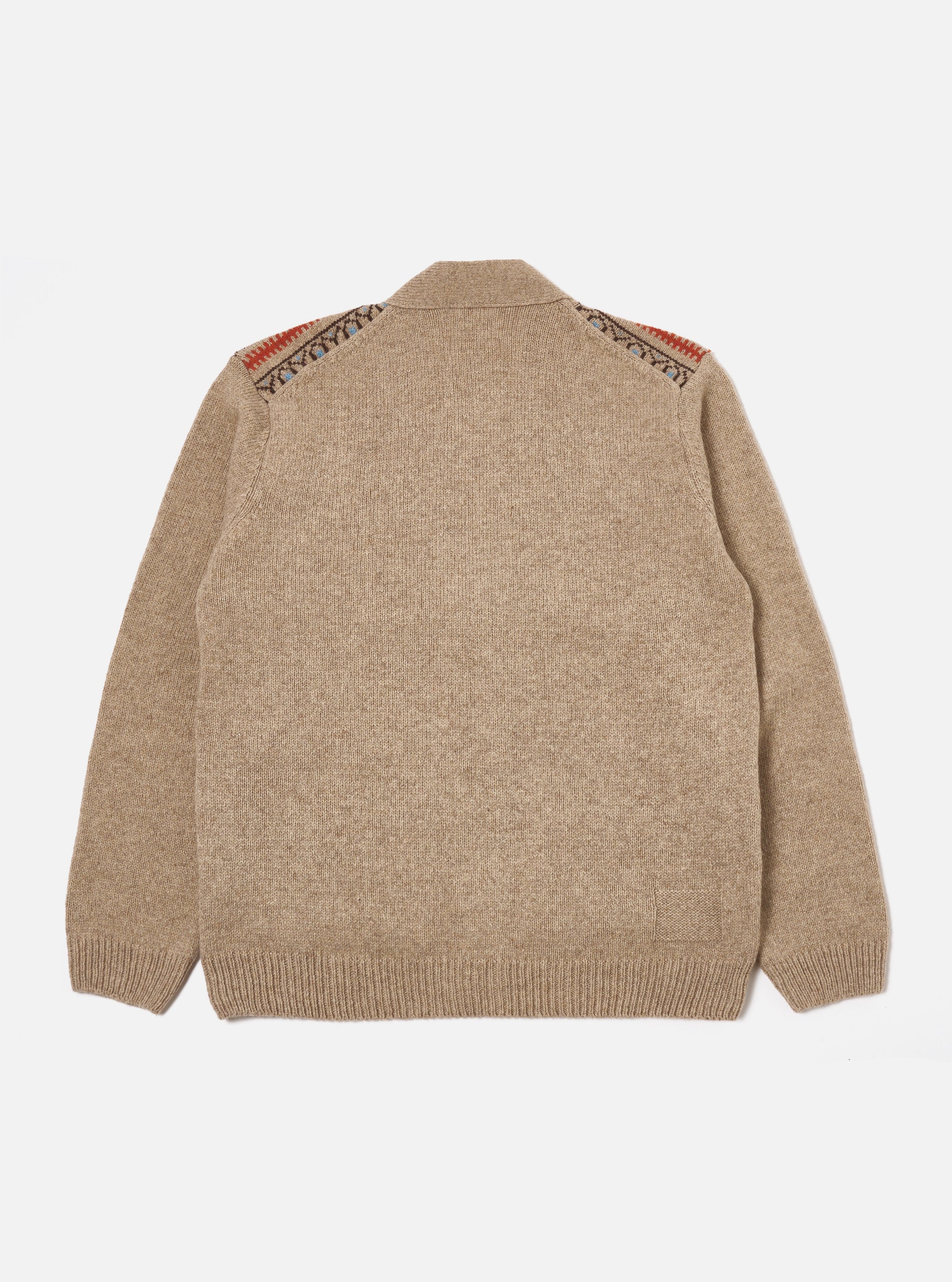 Universal Works Langdale Cardigan in Oatmeal Eco Wool