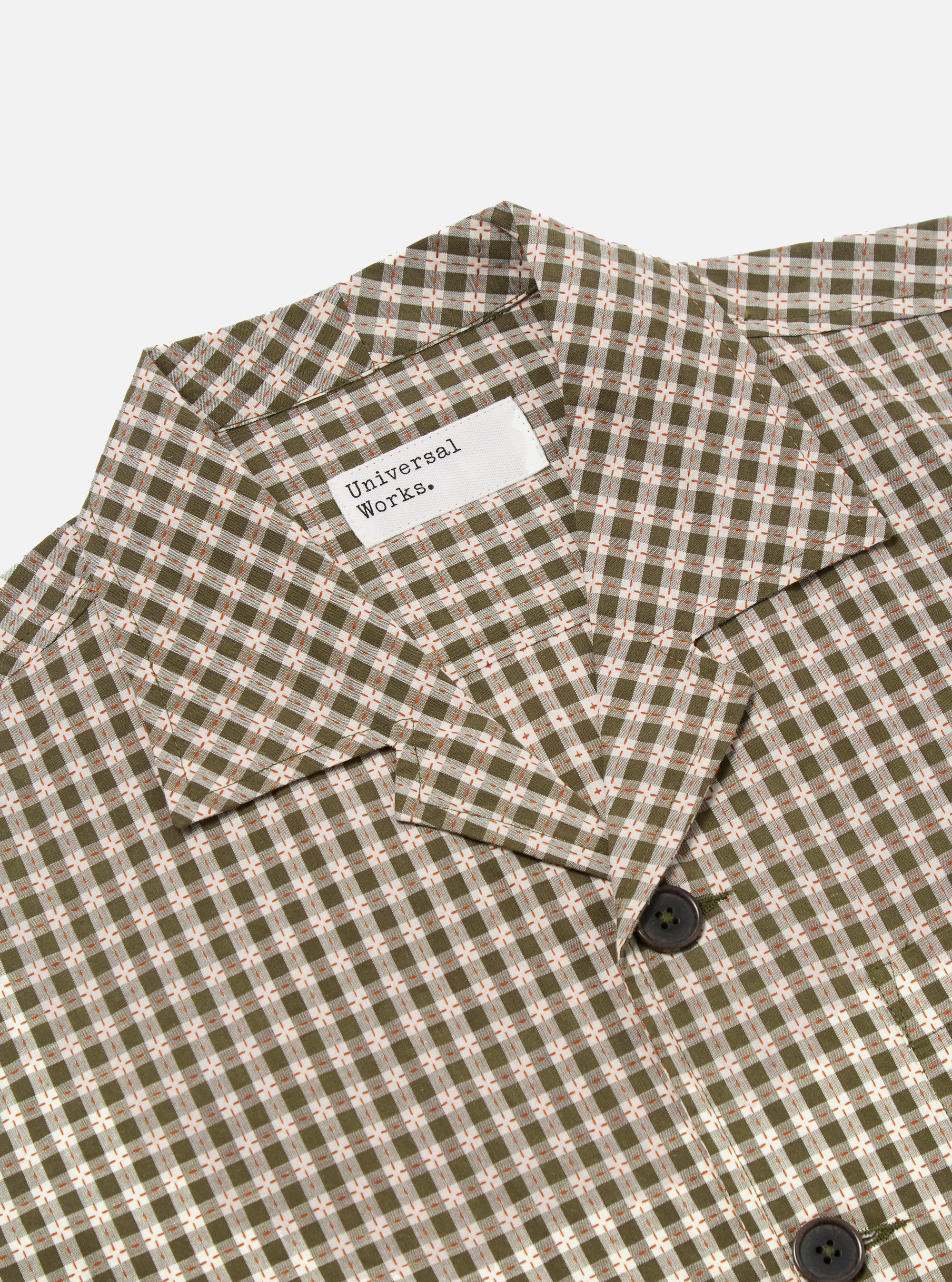 Universal Works Cancun Jacket in Olive Dobby Check