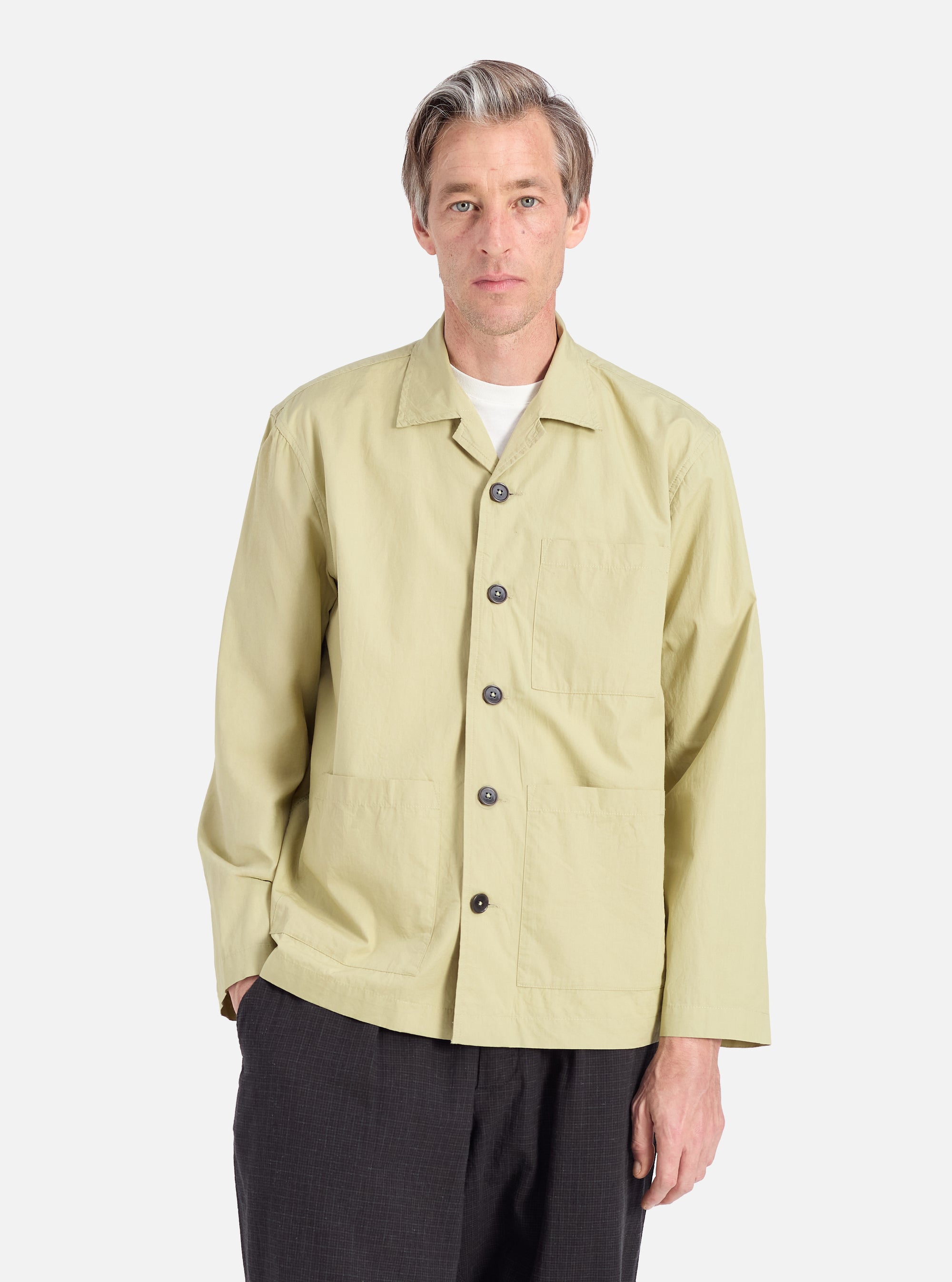 Universal Works Cancun Jacket in Pale Green Broadcloth