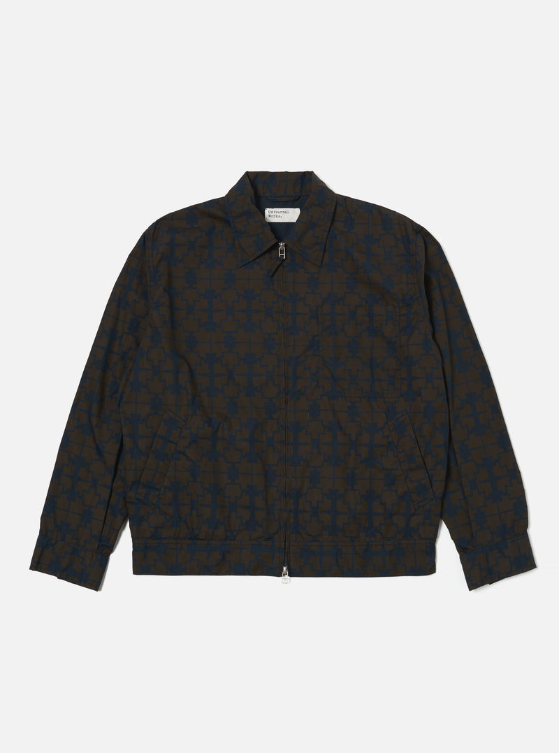 Universal Works Rose Bowl Jacket in Navy Mitla Print Cotton