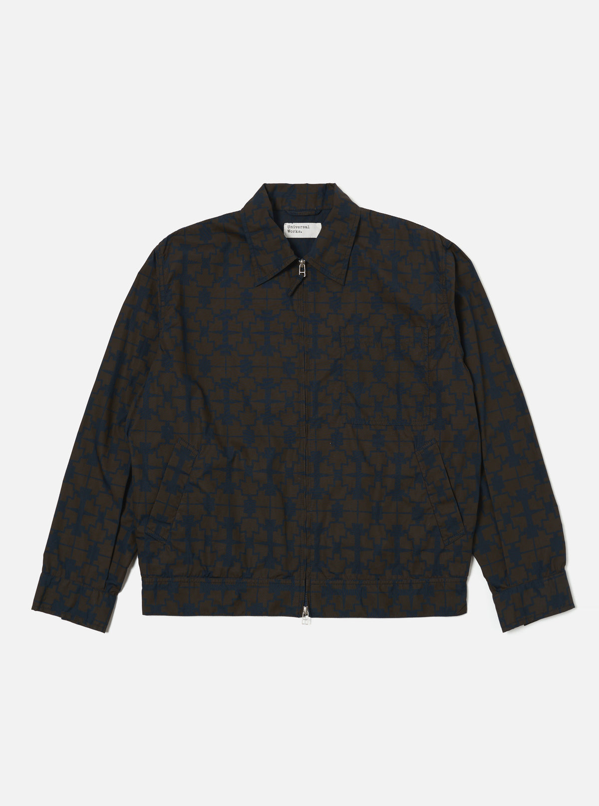 Universal Works Rose Bowl Jacket in Navy Mitla Print Cotton