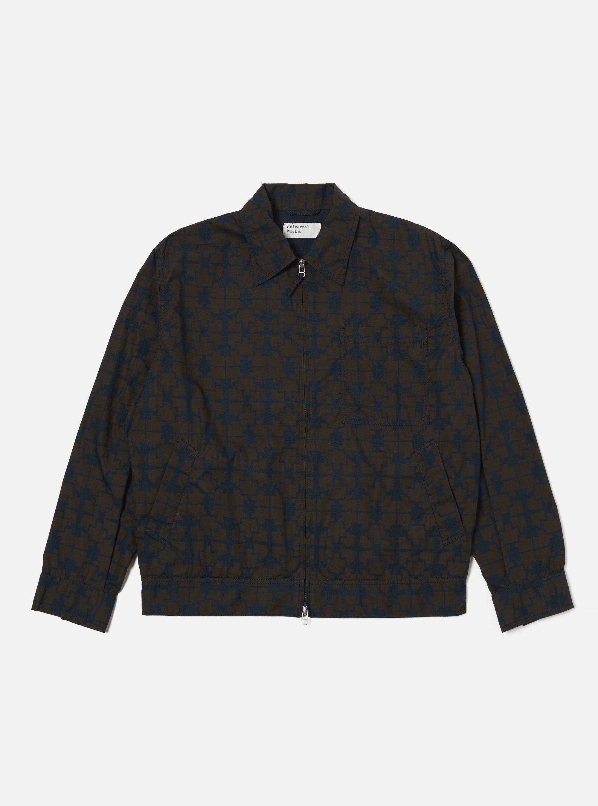 Universal Works Rose Bowl Jacket in Navy Mitla Print Cotton