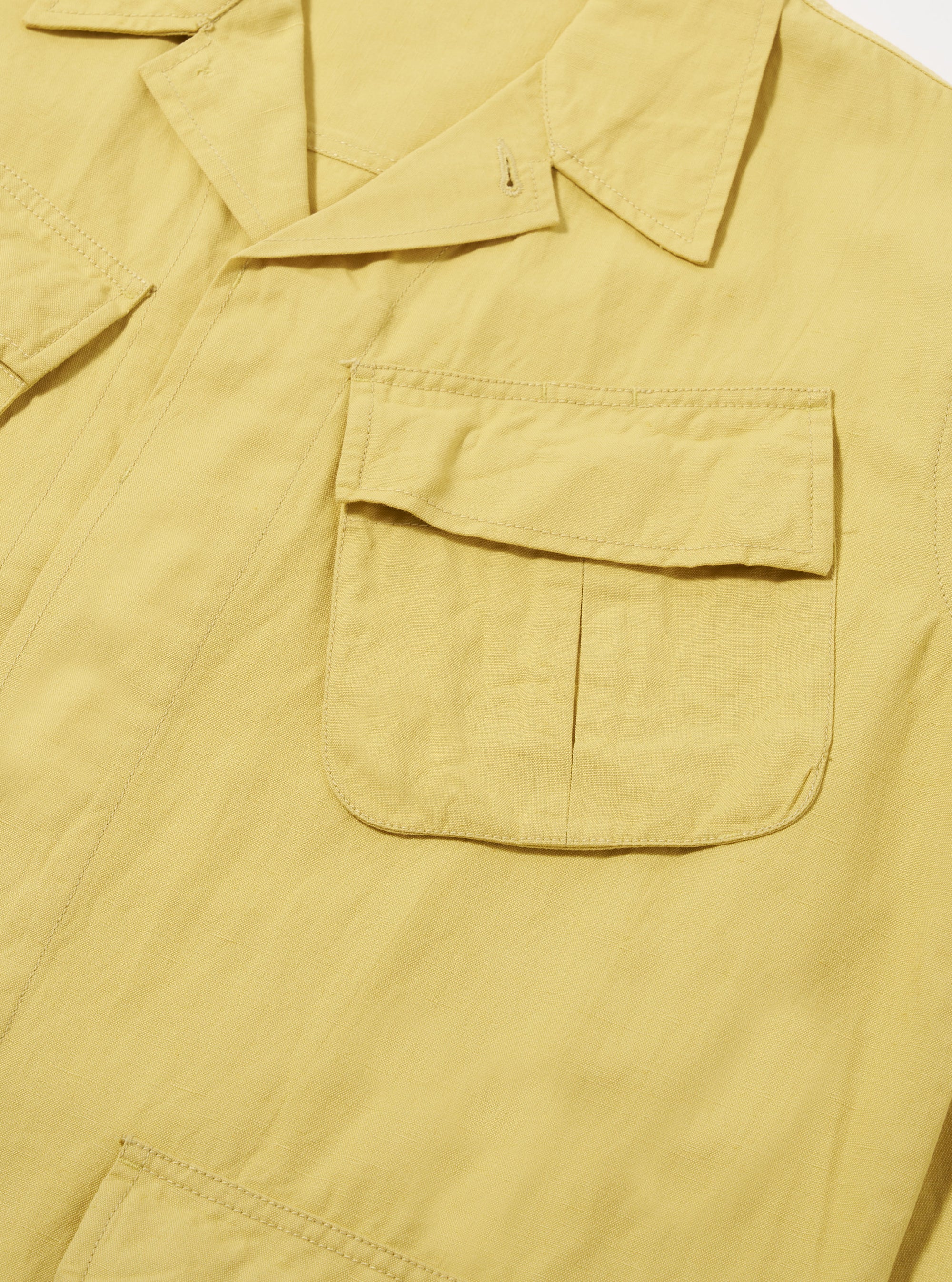 Universal Works Jungle Jacket in Lemon Linen Slub Weave