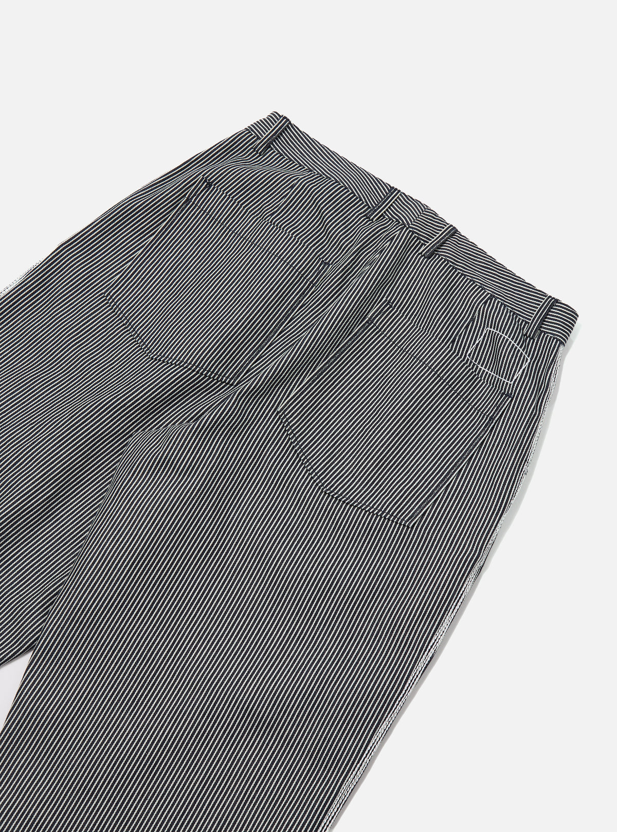 Universal Works Duke Pant in Indigo Hickory Stripe Denim