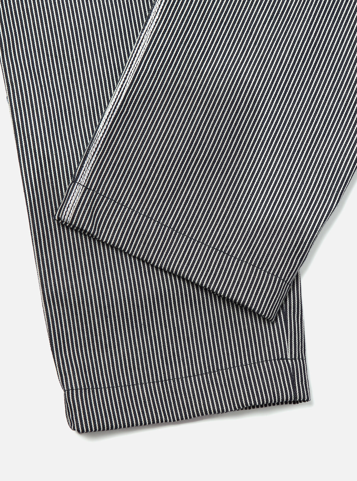 Universal Works Duke Pant in Indigo Hickory Stripe Denim