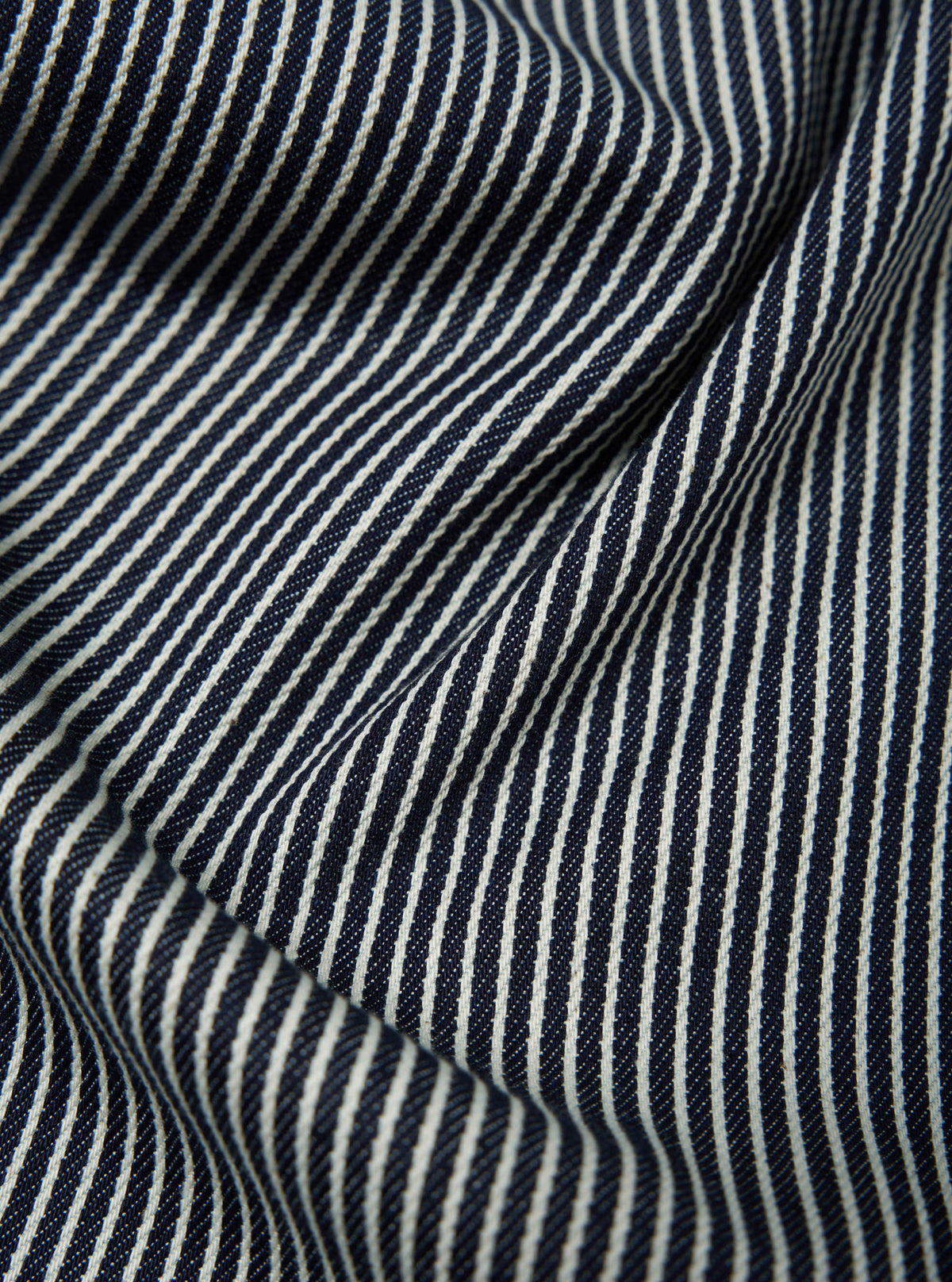 Universal Works Duke Pant in Indigo Hickory Stripe Denim