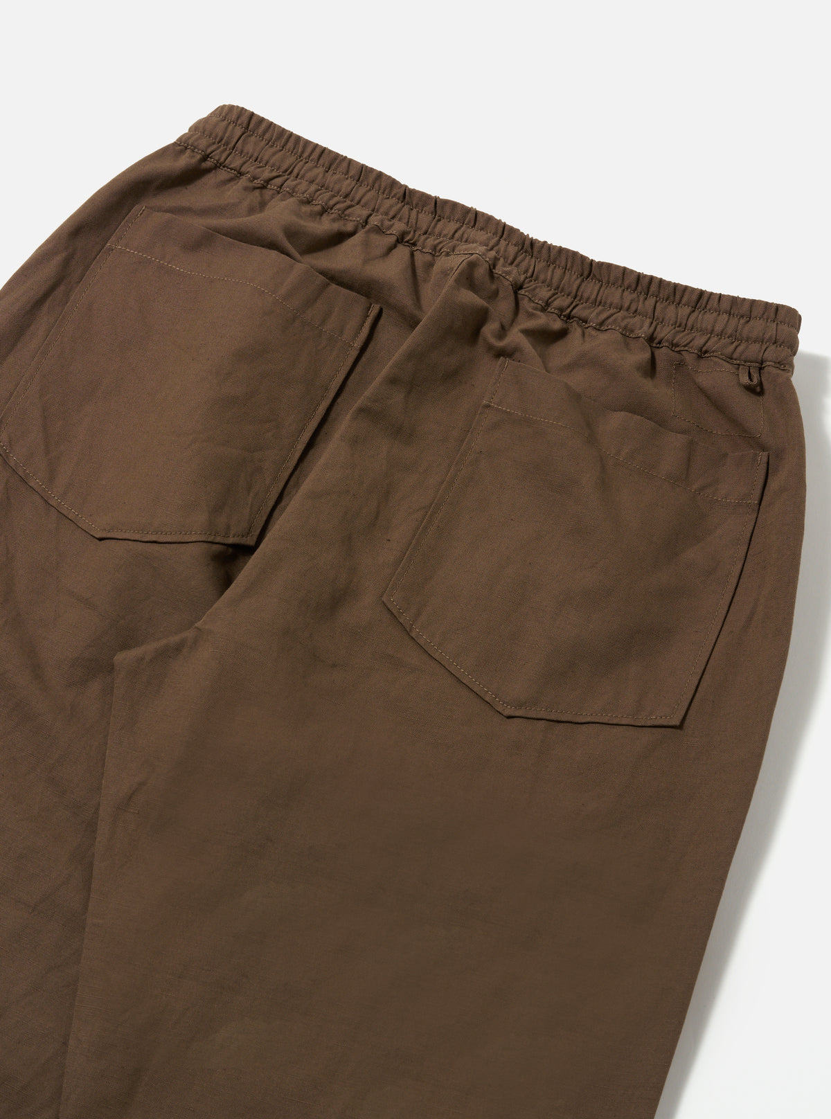 Universal Works Hi Water Trouser in Khaki Linen Slub Weave