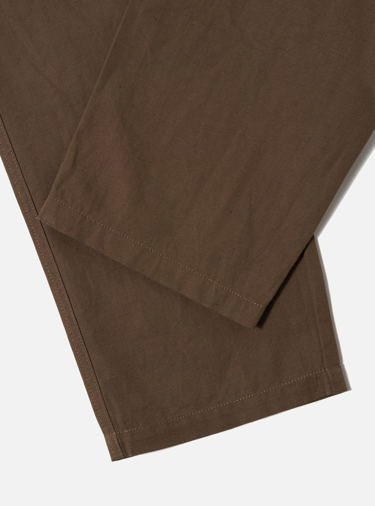 Universal Works Hi Water Trouser in Khaki Linen Slub Weave