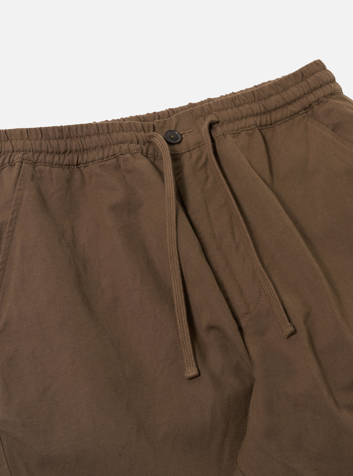 Universal Works Hi Water Trouser in Khaki Linen Slub Weave