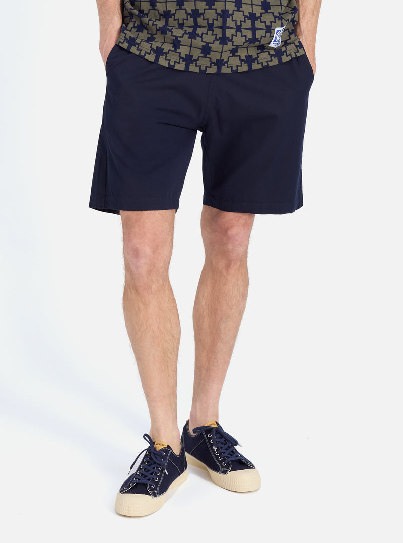 Universal Works Simple Short in Navy Military Cotton