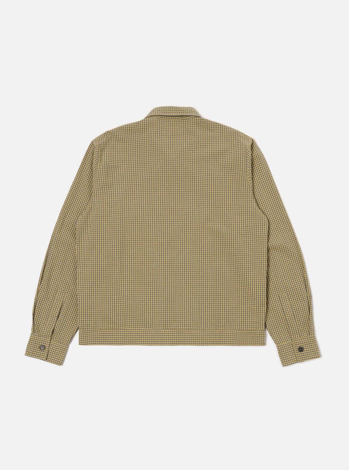Universal Works Zip Uniform Jacket in Yellow Japanese Seersucker
